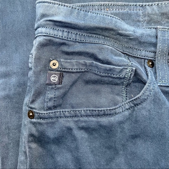 AG Adriano Goldschmied Graduate Straight Sued Stretch Sateen Navy Blue 41/32 - Picture 8 of 12